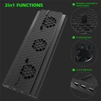 vertical stand host cooling fan stand holder external cooler 3 usb ports fans for xbox one x game console