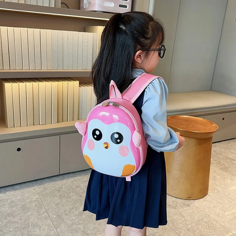 Cartoon Animal Hardshell Penguin Backpack for Kids-Perfect for Outdoor Adventures!Durable,Lightweight,and Eggshell Mini Rucksack