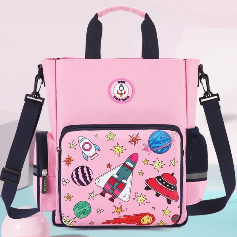 Girls Boys Cartoon Rocket Tutorial Bags New Children Primary School Students Handbag Fashion Kids Reflective Shoulder Bag Hot