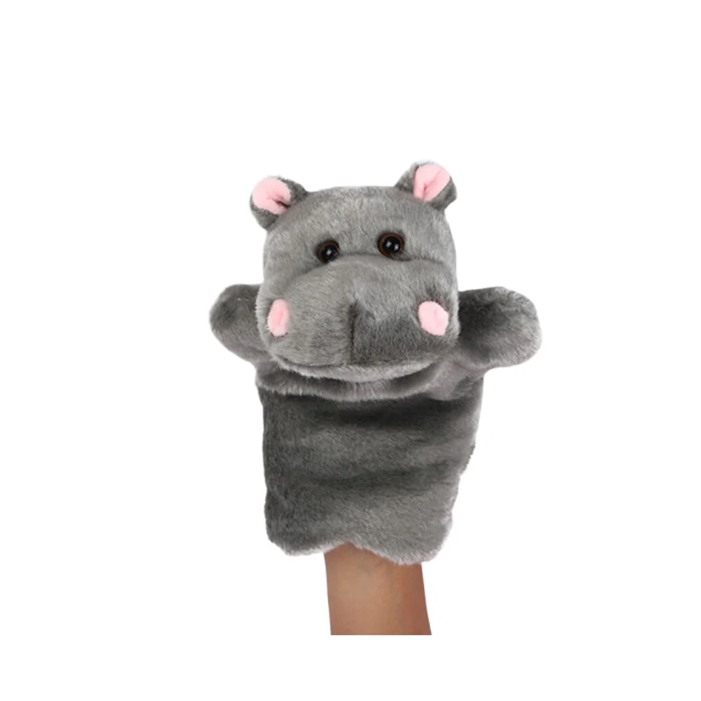 

1PC Hippo Toy Plush Hand Puppet Story Telling Prop Role Play Accessory Party Favor for Parent Child (Dark Grey)