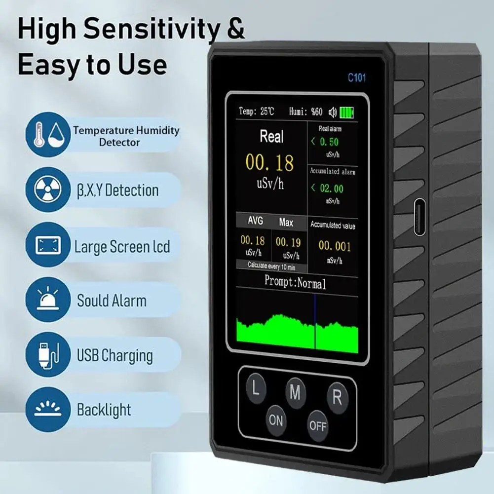 

XR1 BA-9B Upgraded Geiger counter Nuclear Radiation β-ray Radioactivity X-ray Personal γ-ray Dosimeter C9H8