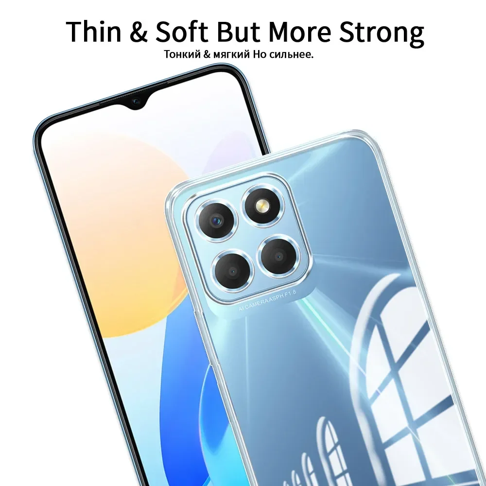 Фото Для Honor X8b /Honor X8A LLY-LX1 CRT-LX1 чехол силиконовая мягкая прозрачная задняя крышка из ТПУ, Противоударная задняя крышка для телефона Honor X8 4G чехол Coque №4