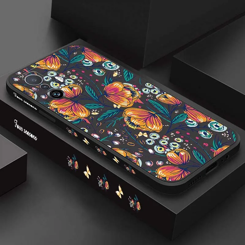 

Flower Phone Case For Xiaomi Mi 11 Lite 13 Ultra 12T 12X 12S 12 11T Poco X5 F5 X4 X3 Pro F3 Shockproof Matte Soft Silicone Cover
