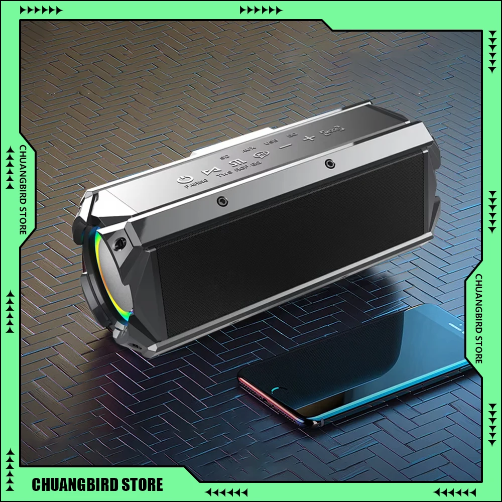 SODLK T200 RGB Lights 50 Вт Высокомощные уличные портативные колонки IPX5 Bluetooth Высокое