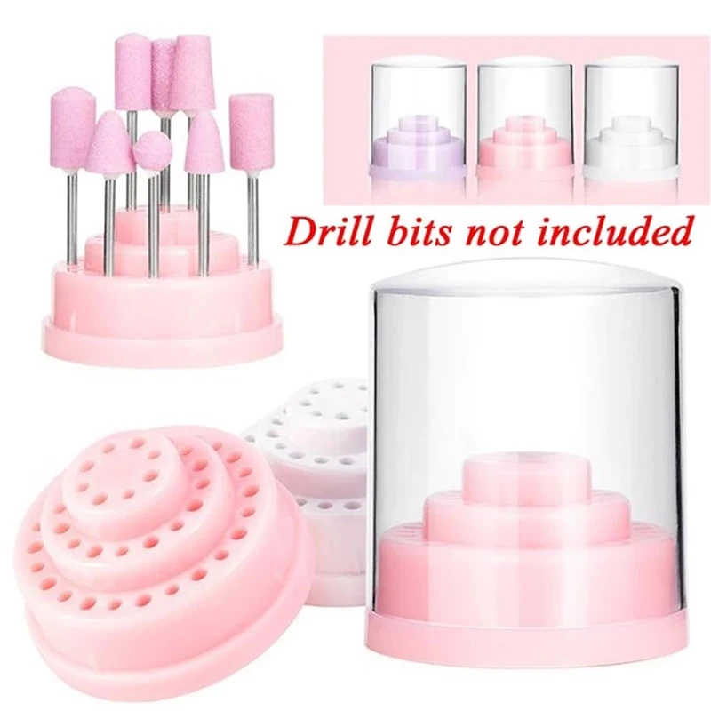 

48 Holes Nail Drill Bits Holder Stand Display Nail Drill Showing Shelf Organizer Container Mill Cutter Case Manicure Accessories