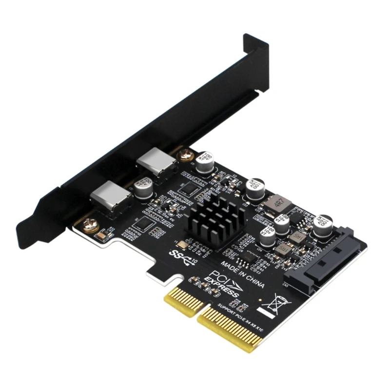 

PCI-E 3.0 to USB3.1 Type-C Dual-port Expansion Card Pcie 4x 8x 16x to USB 3.1 Adapter Pci-Express to USB3.1 Hub