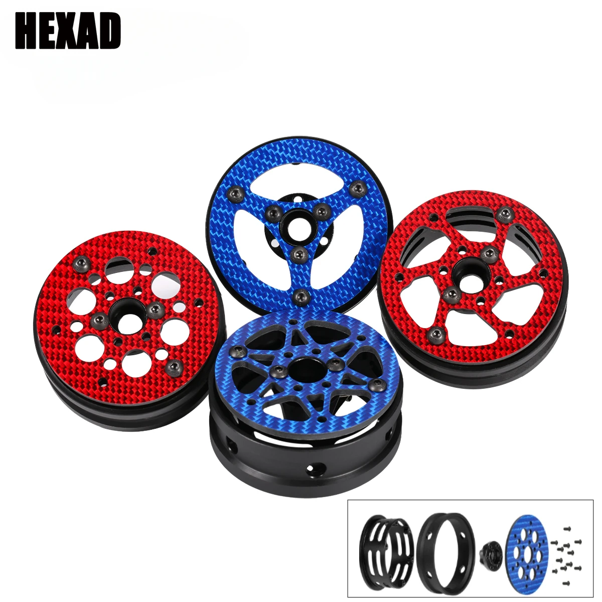 1 9-дюймовый обод Delrin из углеродного волокна для 1/10 RC Rig Crawler LCG Comp Builds SCX10 Capra TRX4 TGH Dlux