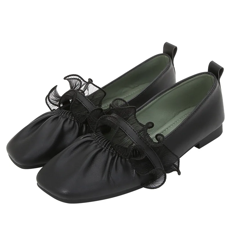 

Women Flats Summer Women Genuine Leather Shoes With Low Heels Slip On Casual Flat Shoes Women Loafers Soft Nurse Ballerina Shoes