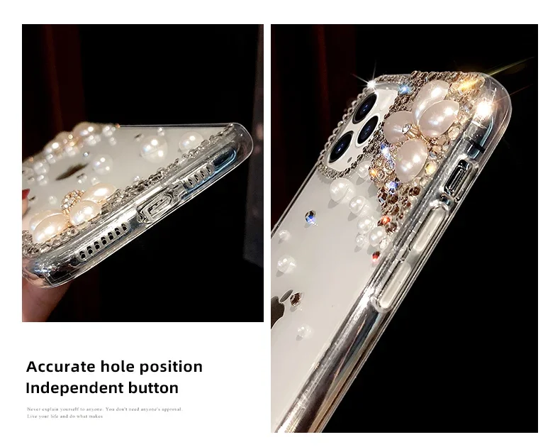 Чехол для телефона iPhone 15 14 13 Pro Max 7 8 Plus XR Xs Чехлы ручной работы со стразами