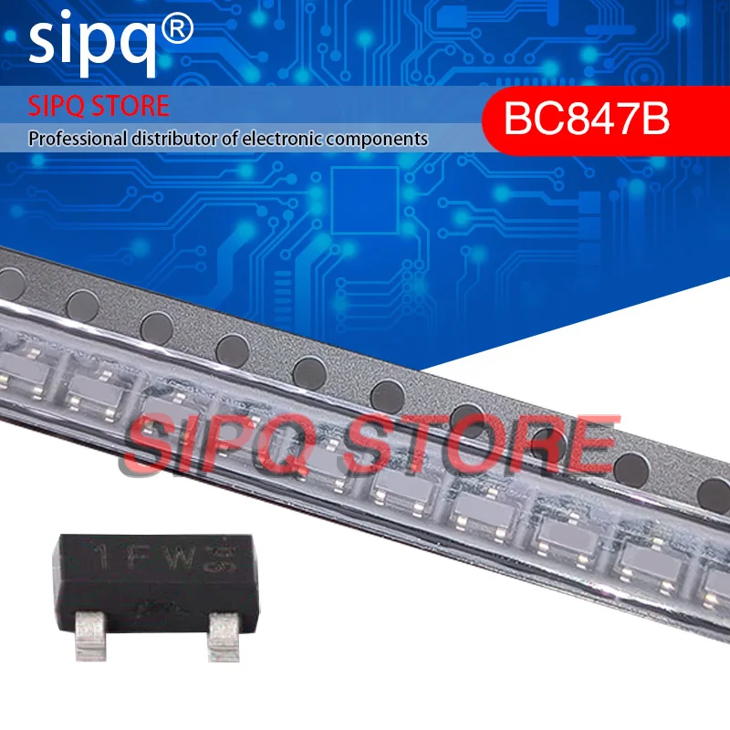 150 шт./партия, биполярные транзисторы BC847B,215 BC847B 45 в 250 мВт 200 @ 2mA,5 в 236 мА NPN SOT-23(TO-)