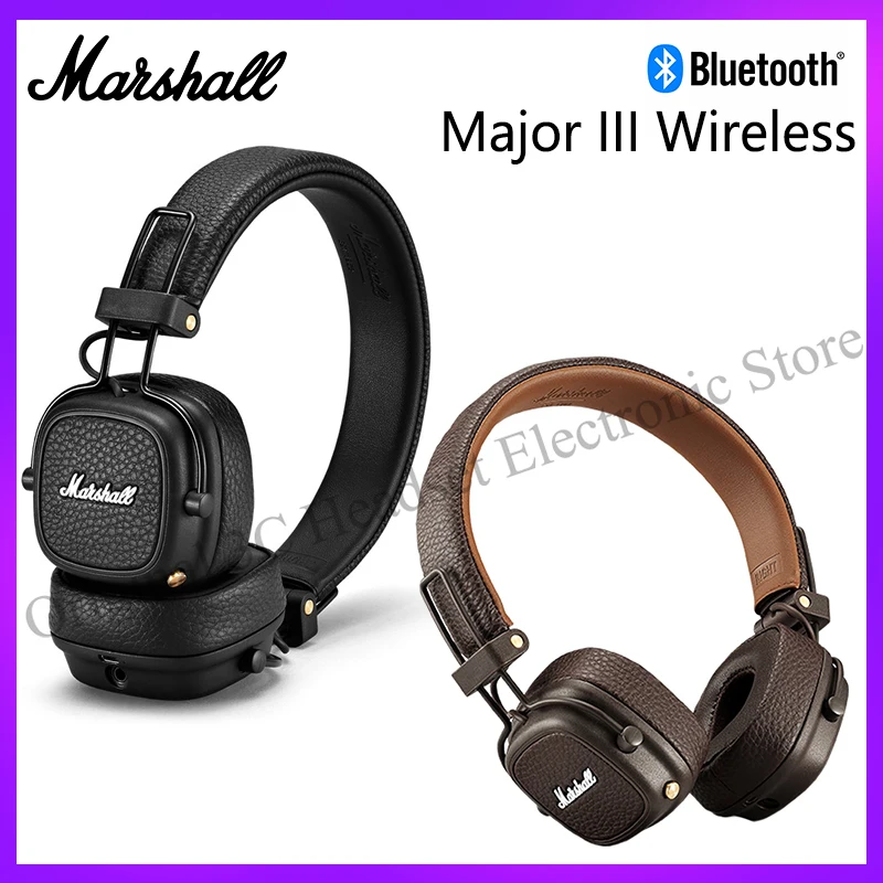 

Original Marshall Major III Wireless Bluetooth On Ear Headphone Soft Leather Cushion Stereo Sound Earphones Music HIFI Headset