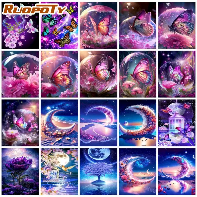 

RUOPOTY Animals Diamond Painting Full Square Diamond Embroidery Full Set Picture Rhinestones Diamond Mosaic Full Layout