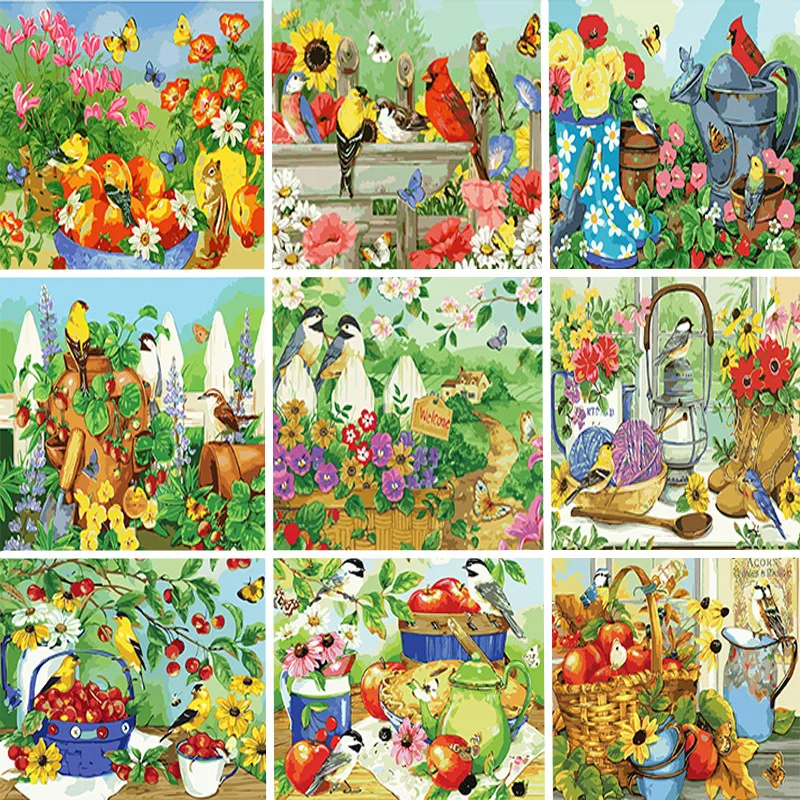 

40x50cm Paint By Numbers Animals Kits DIY Oil Painting By Numbers On Canvas With Frame Bird Number Painting Home Decor Gift