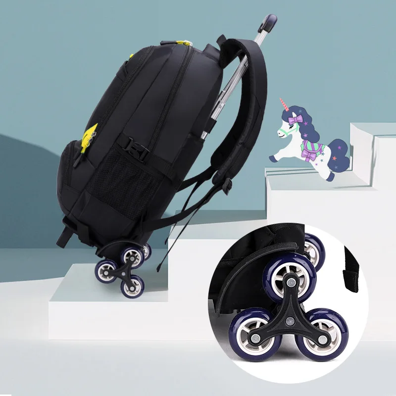 2022 Children Trolley school Backpack children School Bags For Grils boys kids Backpacks Removable Wheeled Bag teenagers Mochila