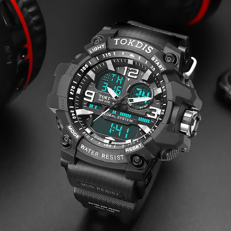 Часы мужские цифровые в стиле милитари водонепроницаемые светодиодсветодиодный