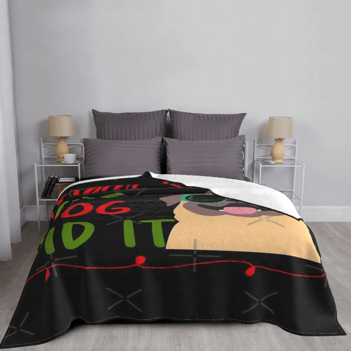 Манта с капюшоном для кемпинга принтом Санта-Клауса собаки пляжа