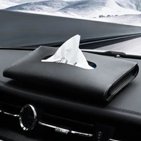 car hanging clips tissue box car sun visor pu leather tissue box holder auto car interior storage decoration accessories