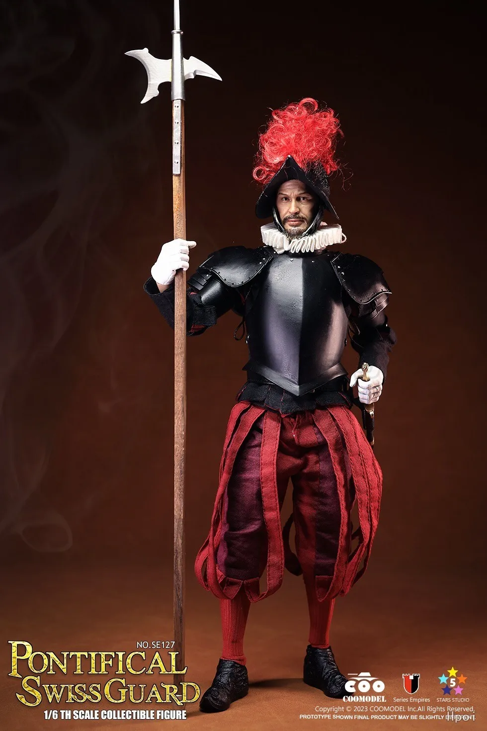 Фото 【MT】Оригинальная серия COOMODEL Empire SE127 SE129 PONTIFICAL SwISS GUARD, медная версия, 1/6, экшн-фигурка, игрушечная модель №4