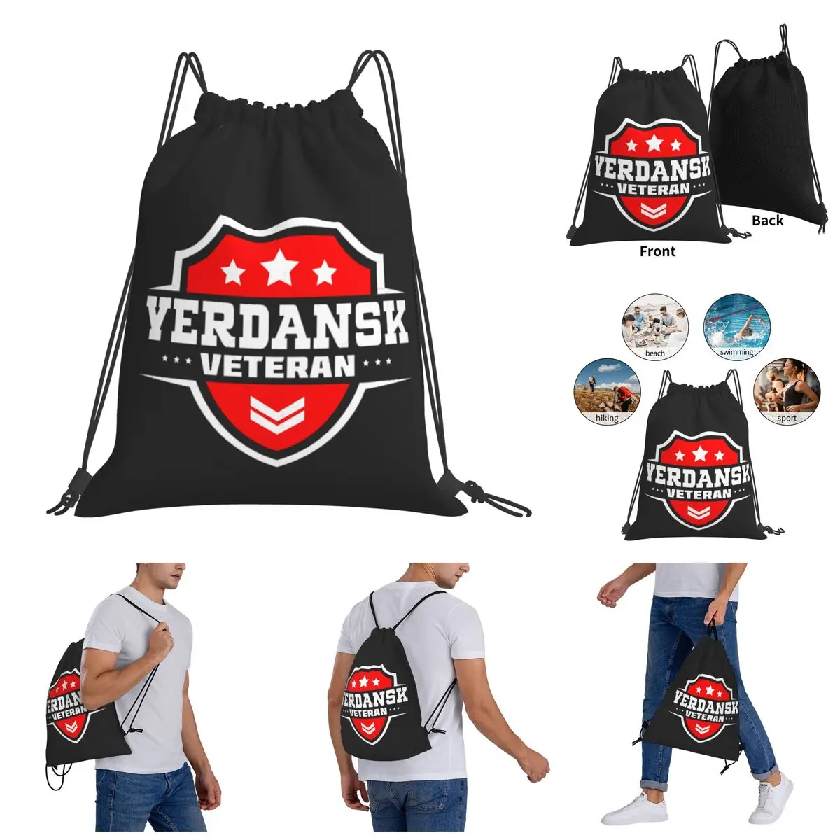 

Drawstring Bags Gym Bag Verdansk Veteran Classic Backpack Funny Novelty Funny Graphic Drawstring Backpack