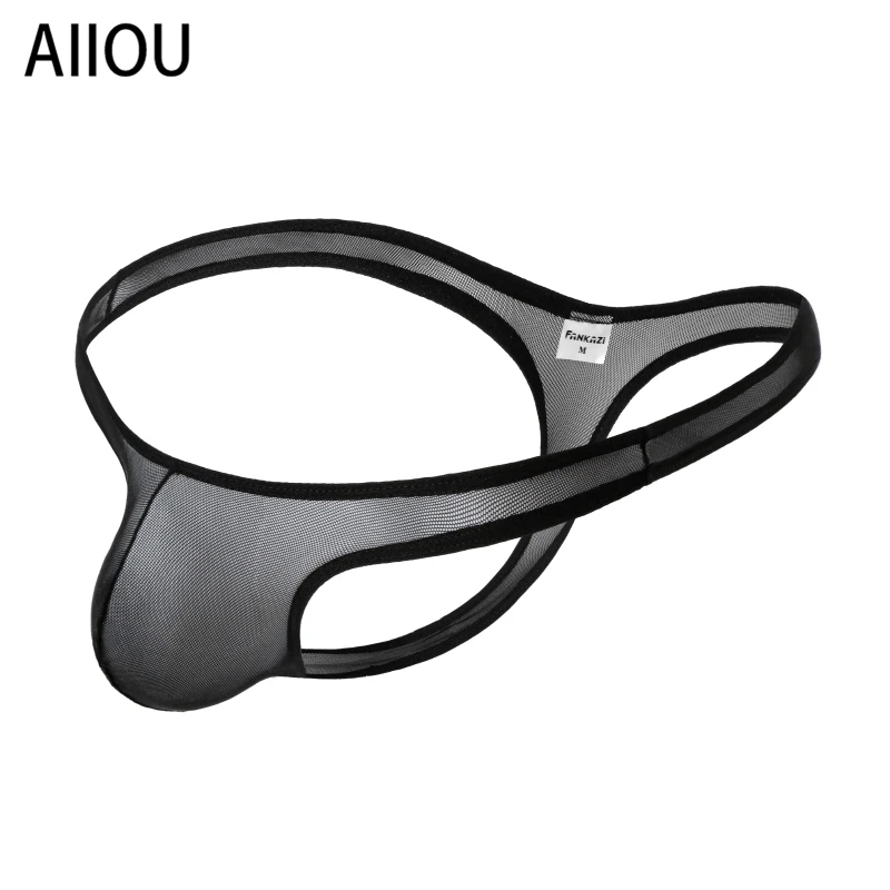 

Мужские трусы стринги и G-стринги AIIOU, белые тонкие трусы бриджи из ледяного шелка, сексуальное нижнее белье для мужчин,