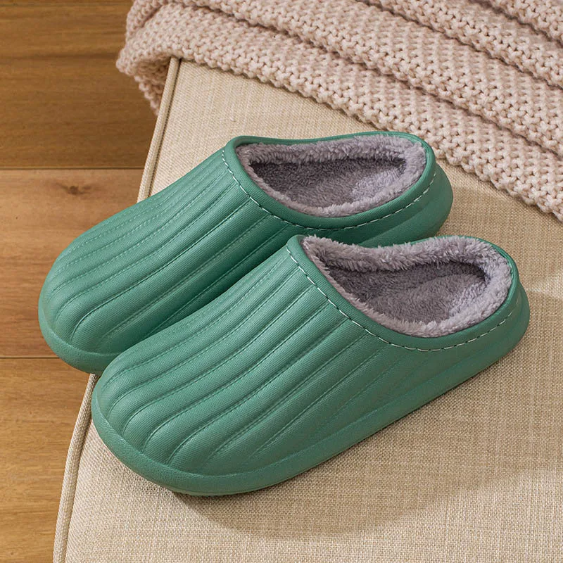 Зимние теплые тапочки женские водонепроницаемые Нескользящие шлепанцы на