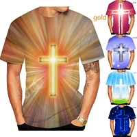 newest fashion 3d printing cross jesus tshirt cool short sleeved tees menwomen pullover tops unisex hot summer t shirt