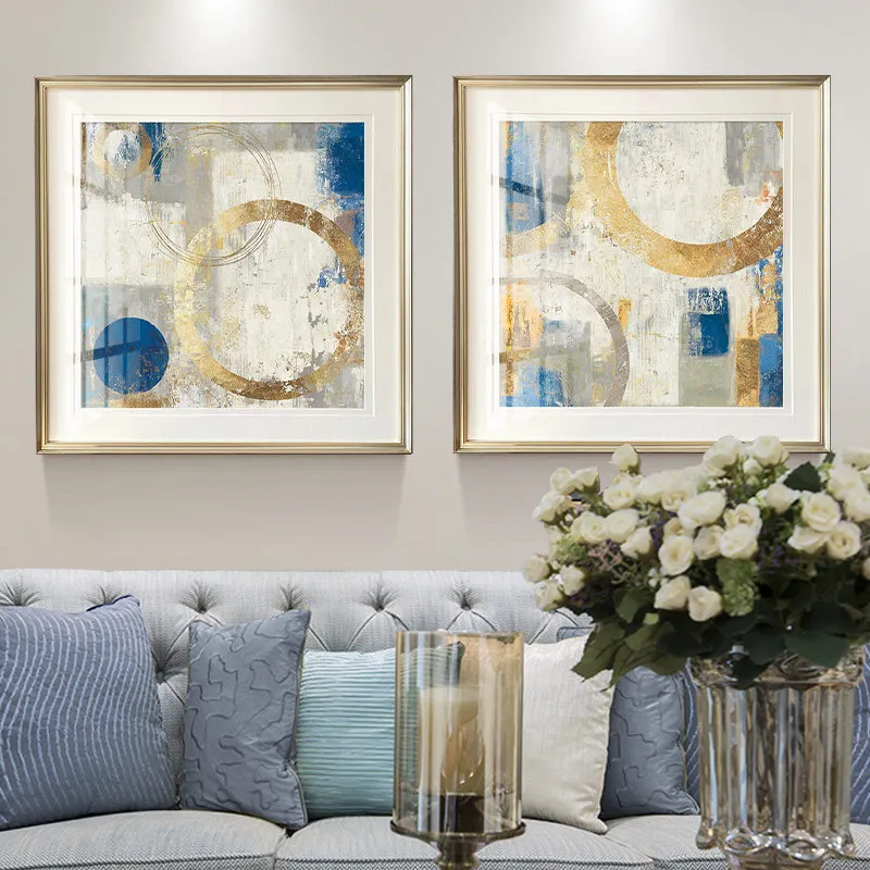 

European and American Geometric Art Abstract Modern Decorative Painting Living Room Mural Background Bedroom