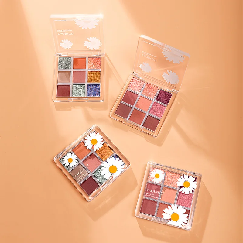 1box Play with Colors Nine Color Eyeshadow Palette Super Fire Portable Earth Color Student Women Don't Smudge Cosmetic