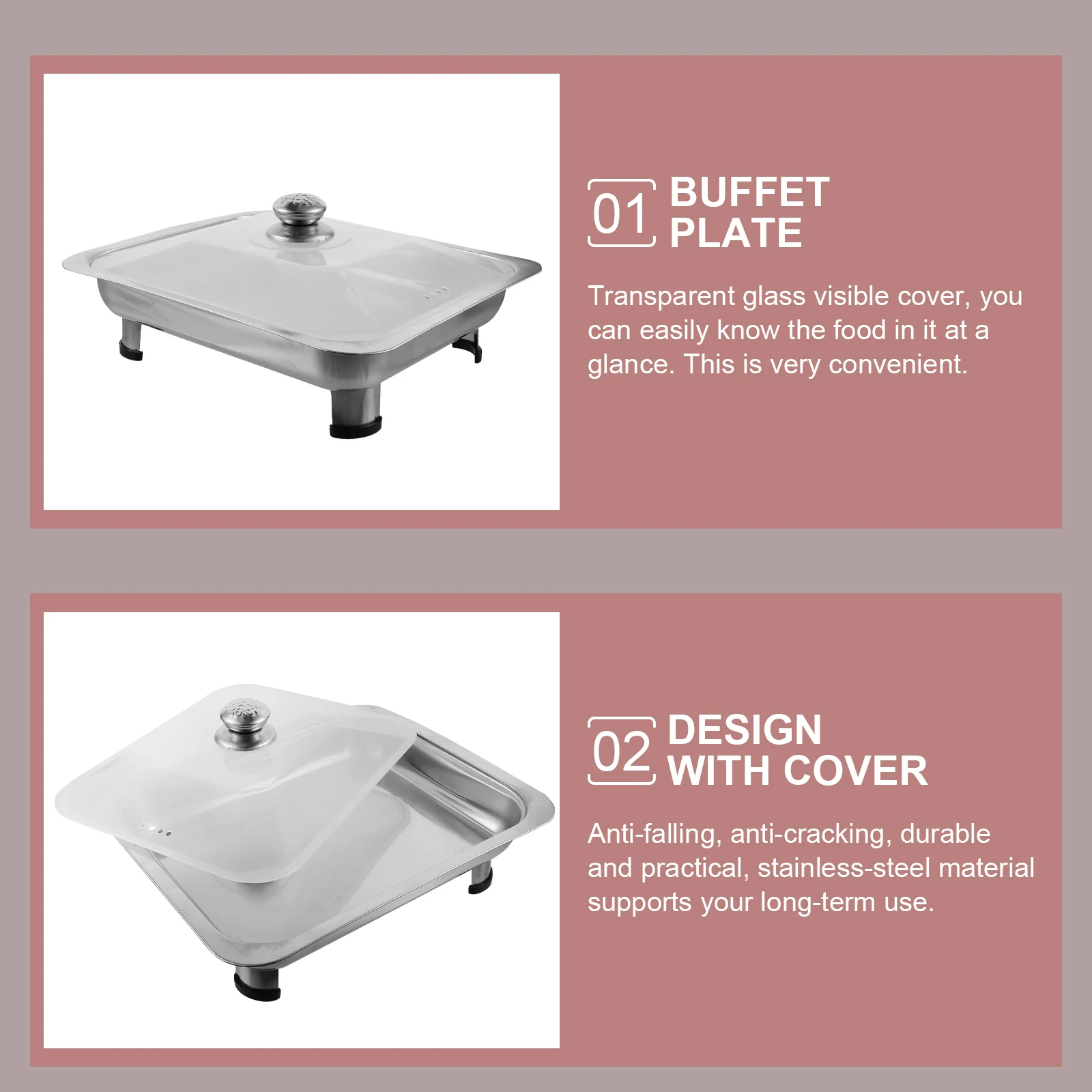 Обеденная тарелка из нержавеющей стали поднос для шведского стола сковорода