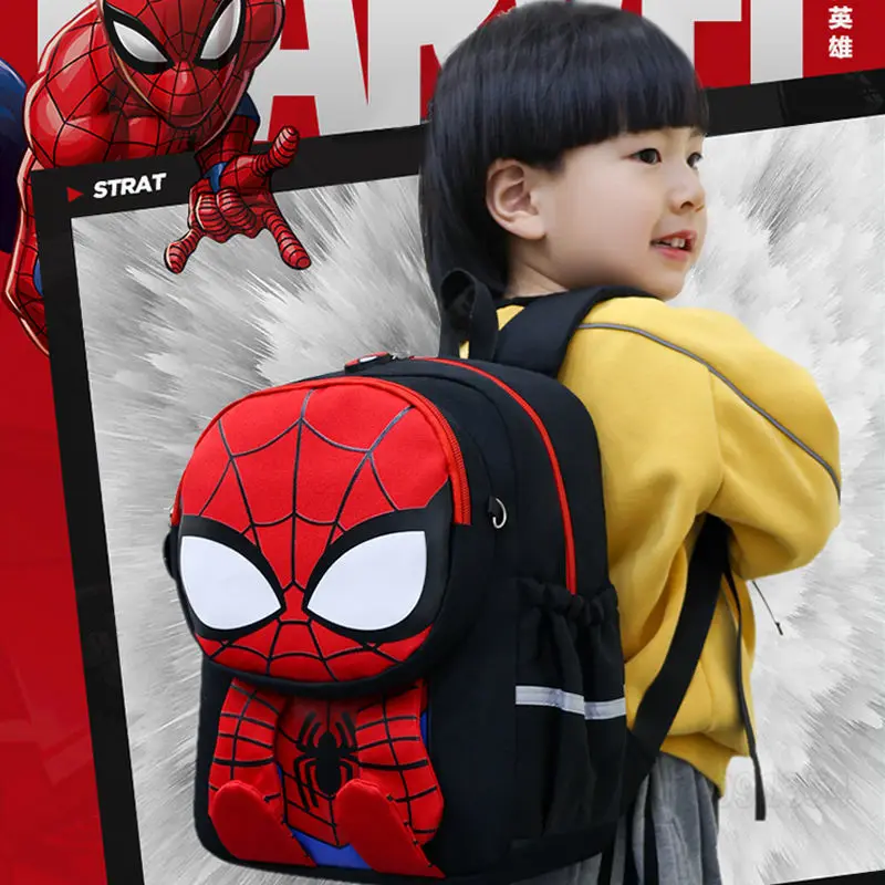 Disney Marvel Spider-Man Iron Man Children's School Bag Cart
