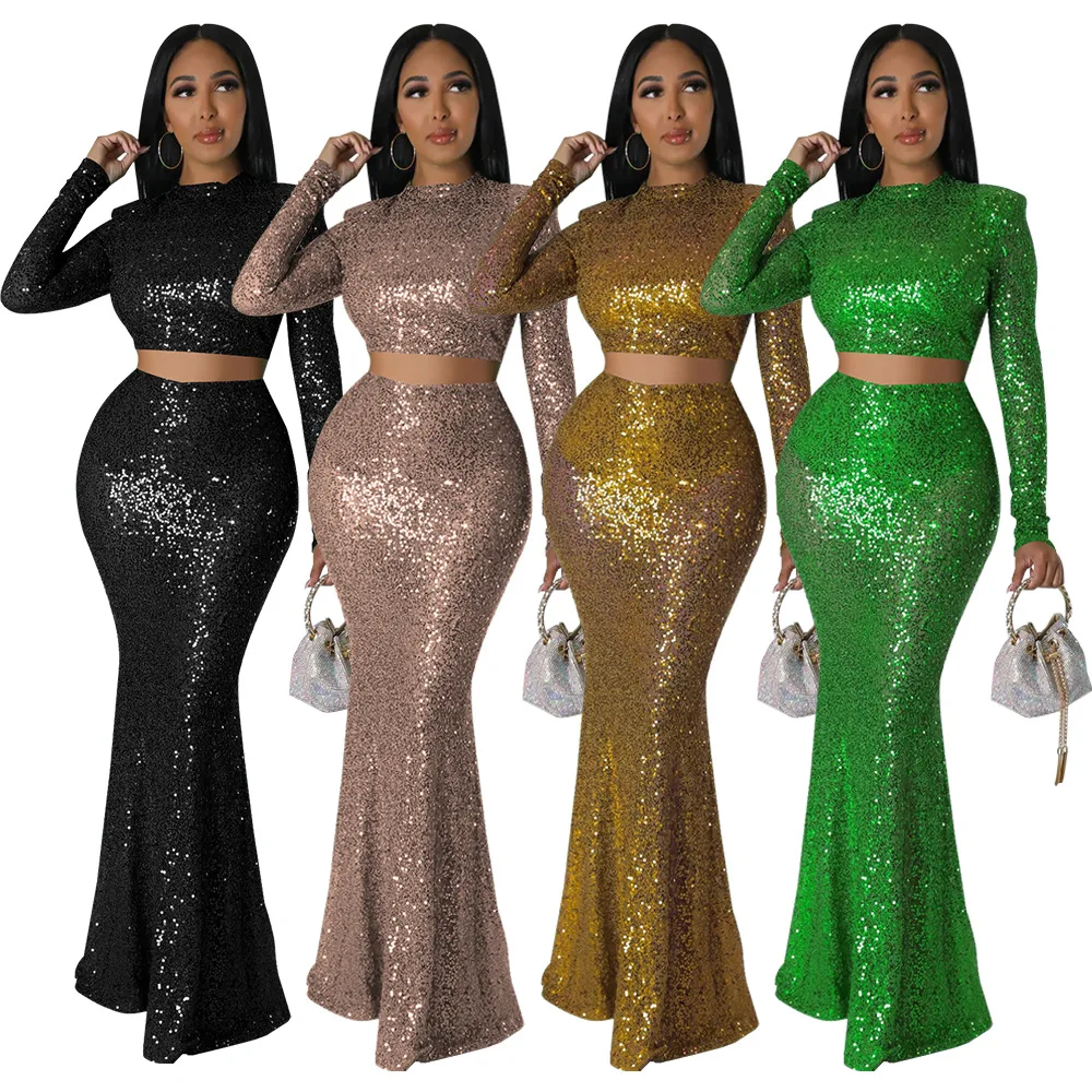 

Cover Ups For Swimwear Beach Women 2023 Tunic Bathroom Set Summer Dress Outing Kaftan Off Waist Fishtail Skirt With Sequins Two