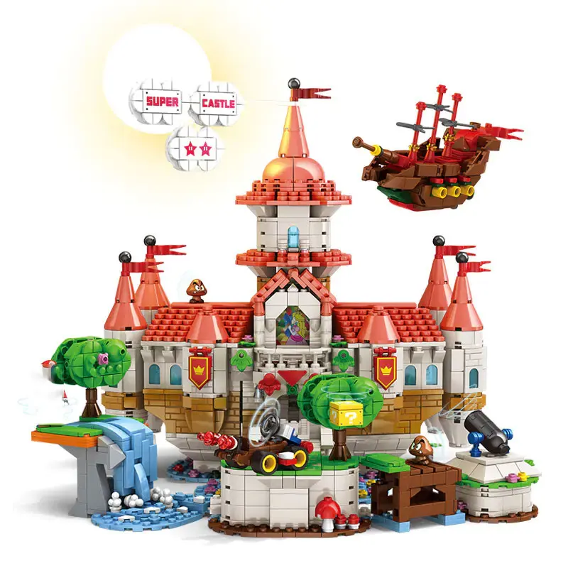 

2614PCS Super Adventure Classic Cartoon Game Peach Castle Marioed Model Building Blocks Bricks Sets Kids Toys Birthday Gift