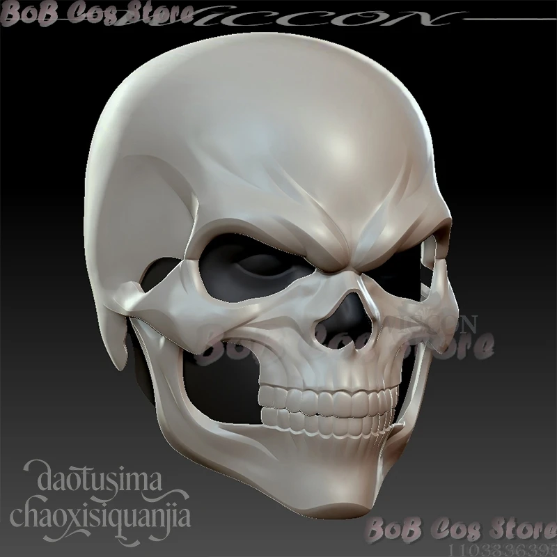 Фото 3D-маска-шлем из полимолочной кислоты для косплея на Хэллоуин: панк-стиль, ужас, призрак, скелет, череп №4