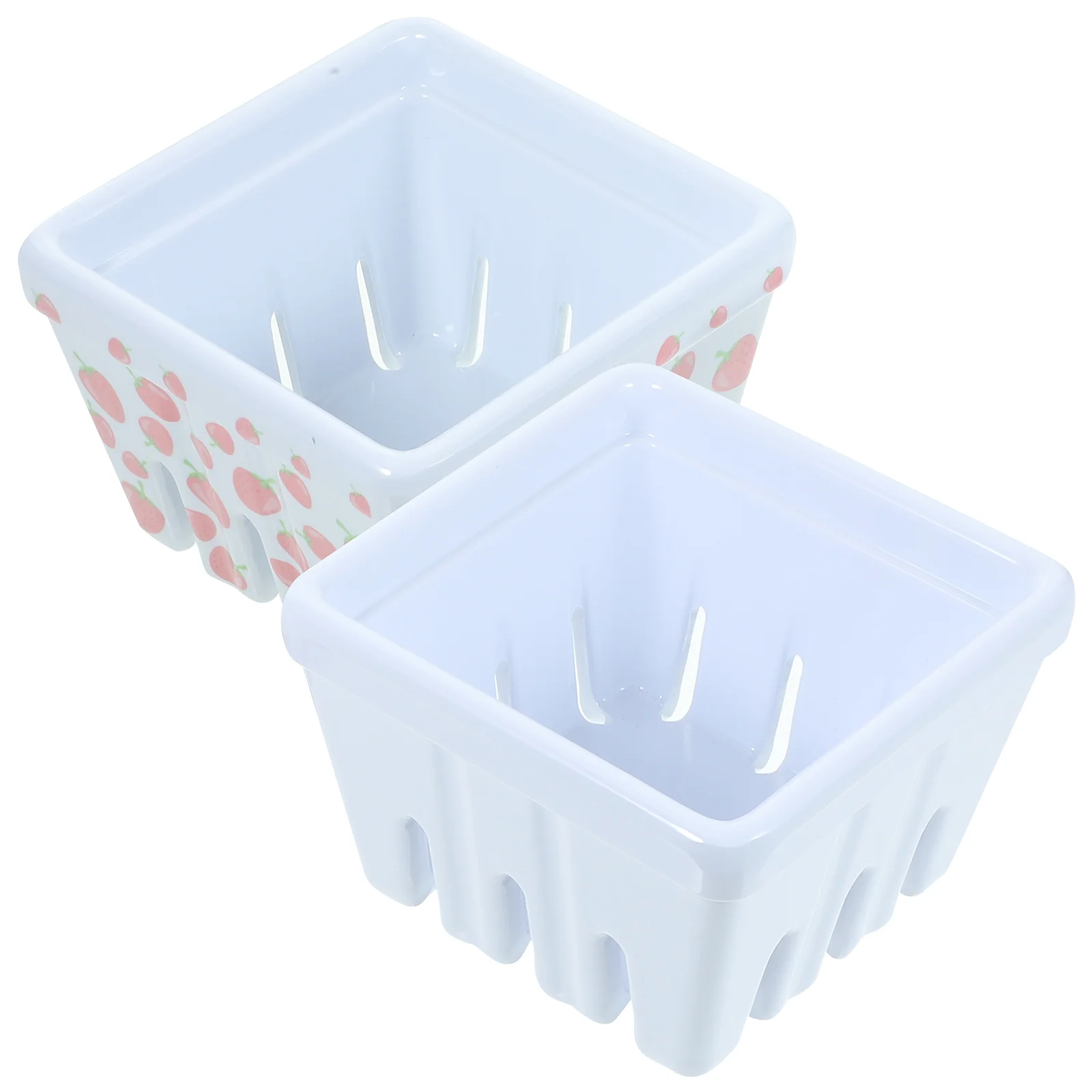 

Snacks Holder Square Shape Fruit Trays Decorative Bowls With Draining Hole Basket