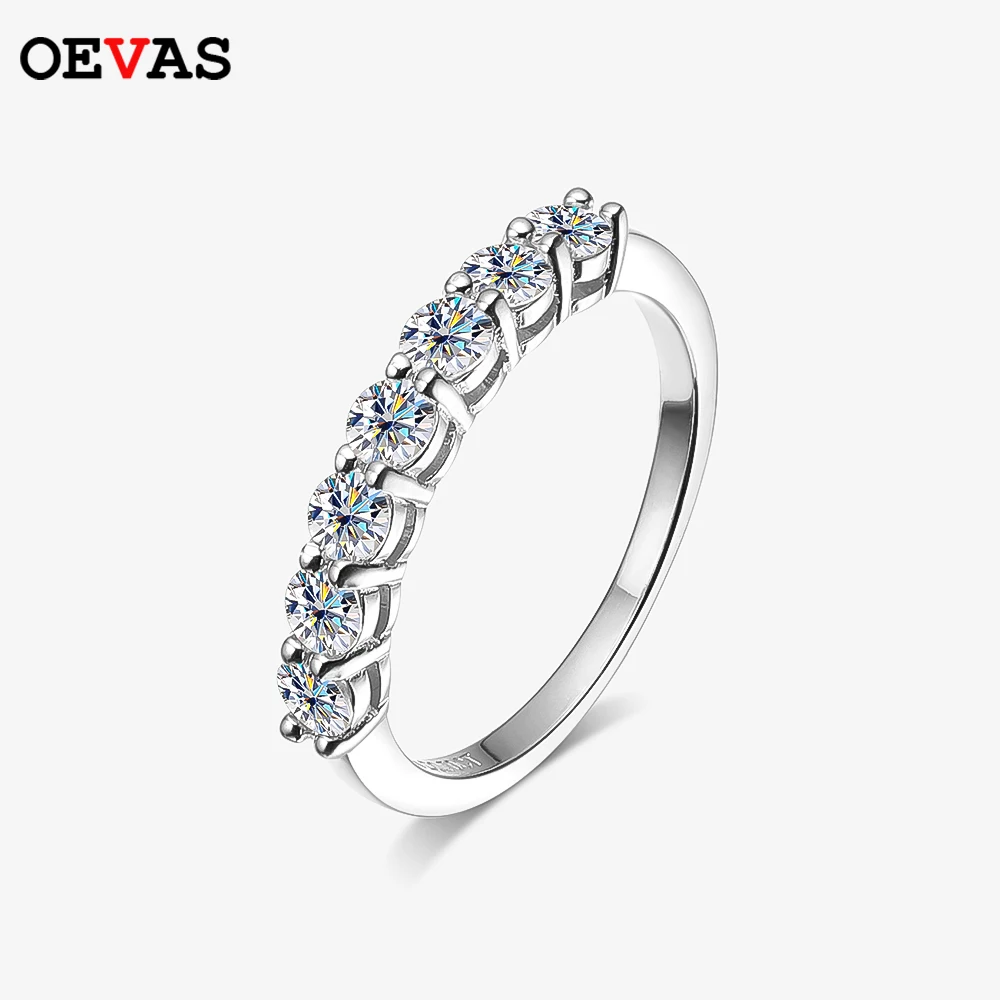 OEVAS Sparkling Real Moissanite Wedding Rings For Women 100% 925 Sterling Silver Engagement Party Bridal Fine Jewelry Wholesale