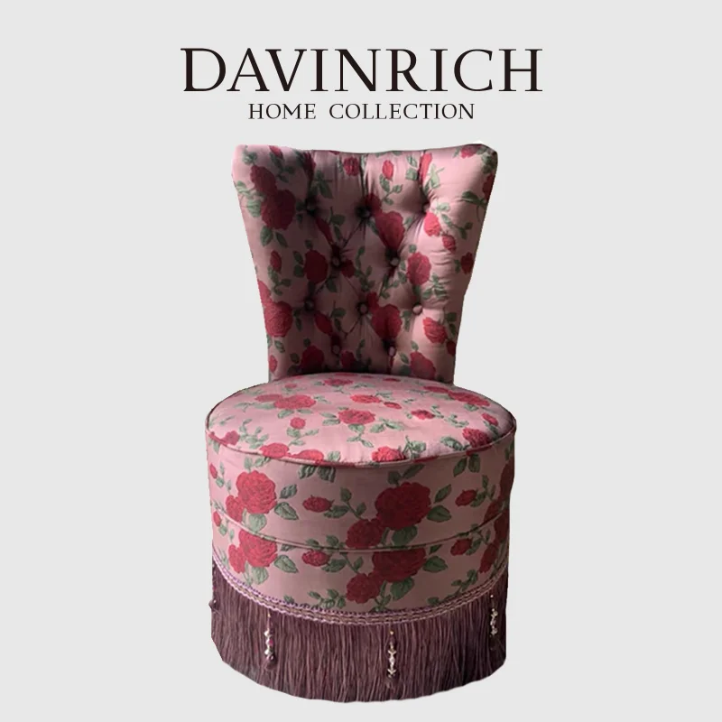

DAVINRICH Винтажные розы жаккардовые без подлокотников для отдыха одиночный диван ручной работы роскошные влюбленные макияж скамейка стул Фра...