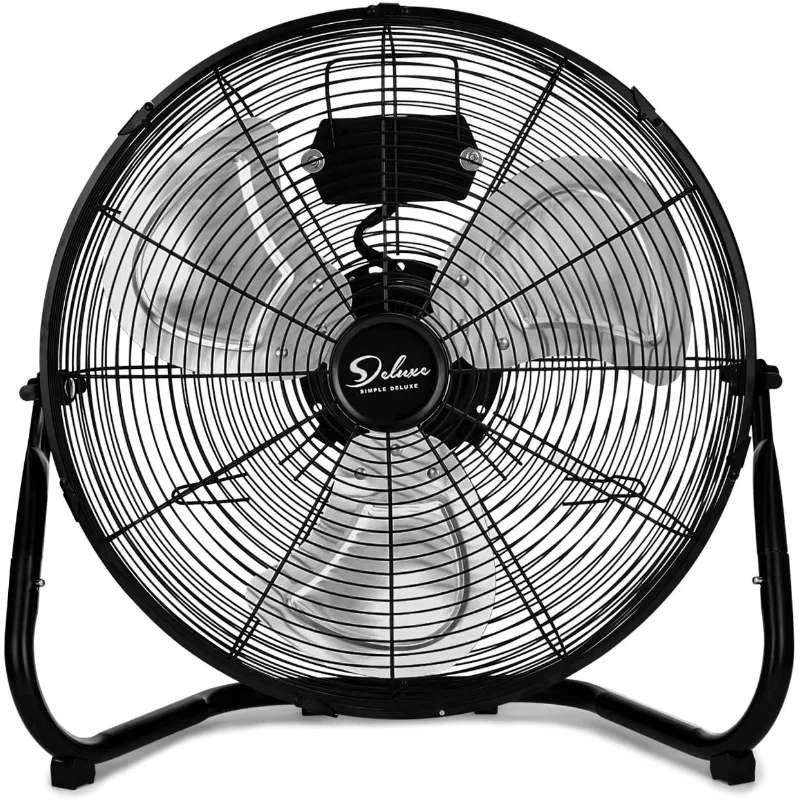 

Simple Deluxe 18 Inch 3-Speed High Velocity Heavy Duty Metal Industrial Floor Fans Oscillating Quiet for Home Commercial