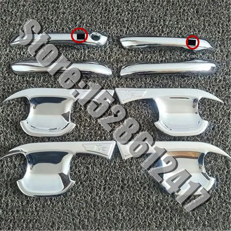 

For Kia Rio 4 X-line 2017 -2022 Car Styling Accessories ABS Chrome Carbon Fiber Door Handle Cover Trim Sticker Overlays