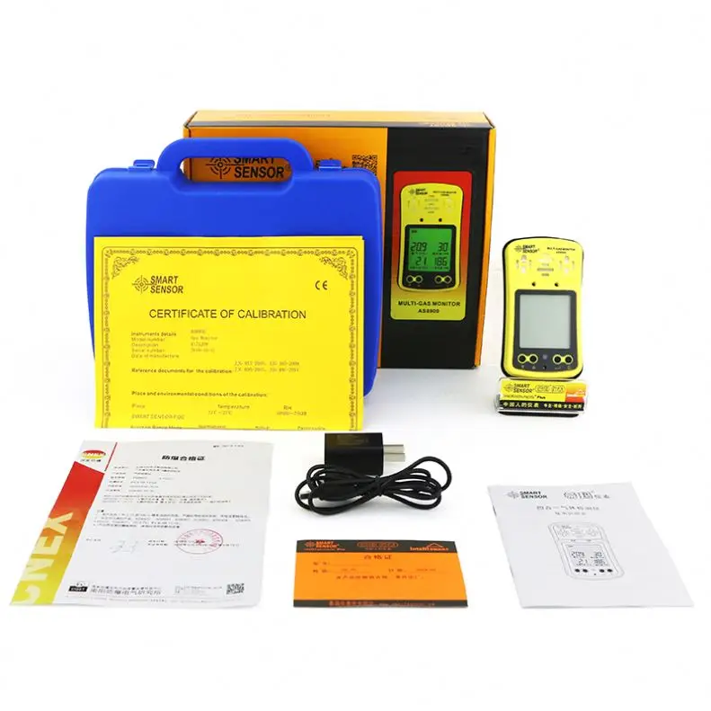 Smart Sensor AS8900 Multi Gas Monitor Detector Oxygen O2 Hydrothion H2S Carbon Monoxide CO Combustible Gas 4 in 1 Analyzer enlarge