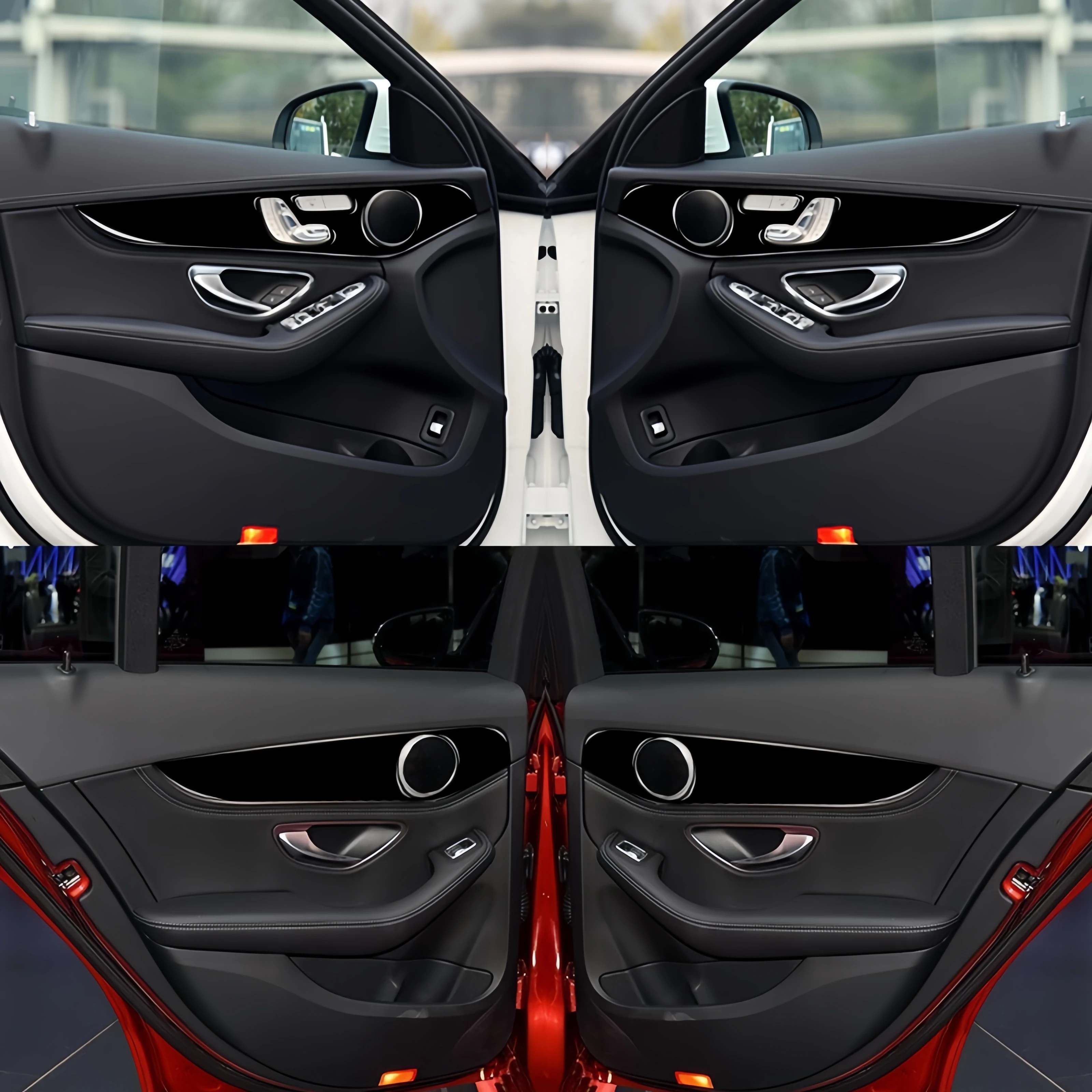 Для Mercedes W205 Benz GLC C Class 2014-2020 отделка для боковой двери под дерево полоса наклейка