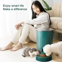 appbutton round timing feeder automatic pet feeder smart cat feeding machine dog food dispenser dustproof removable pet bowl d