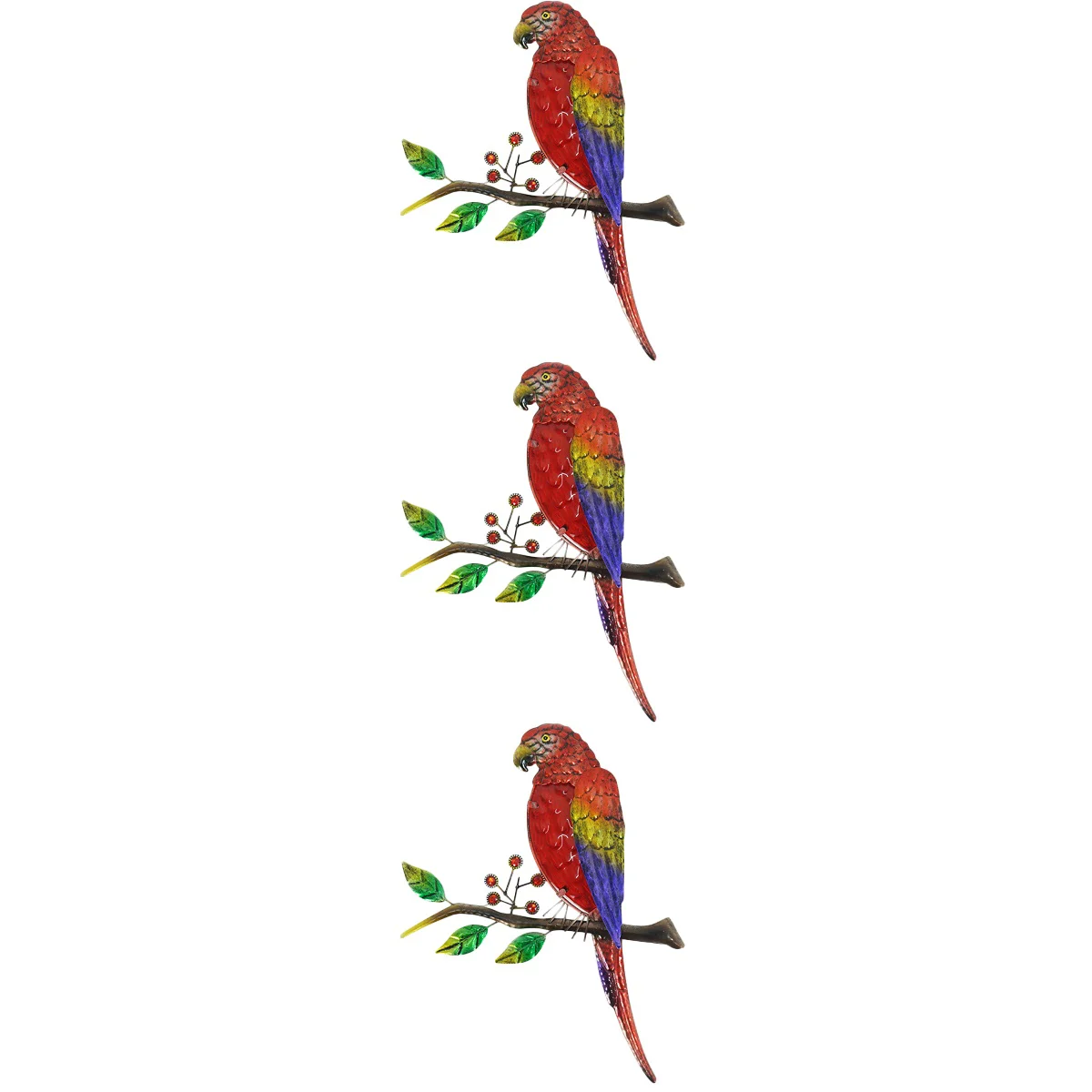 

3pcs Garden Parrot Ornament Bird Model Craft Ornament for Balcony