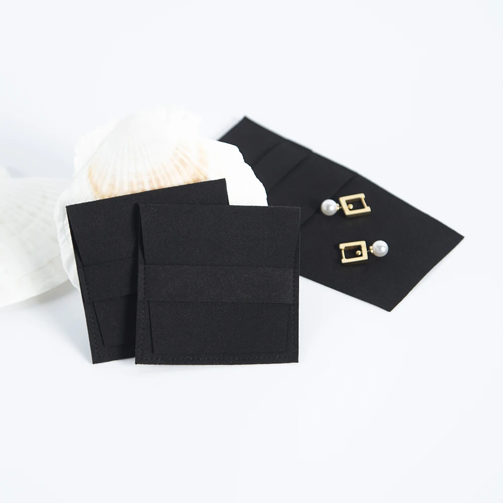 Black Microfiber Jewelry Gift Bags Christmas Wedding Candy Bag Party Decoration Small Business Jewelry Packaging Display Pouches