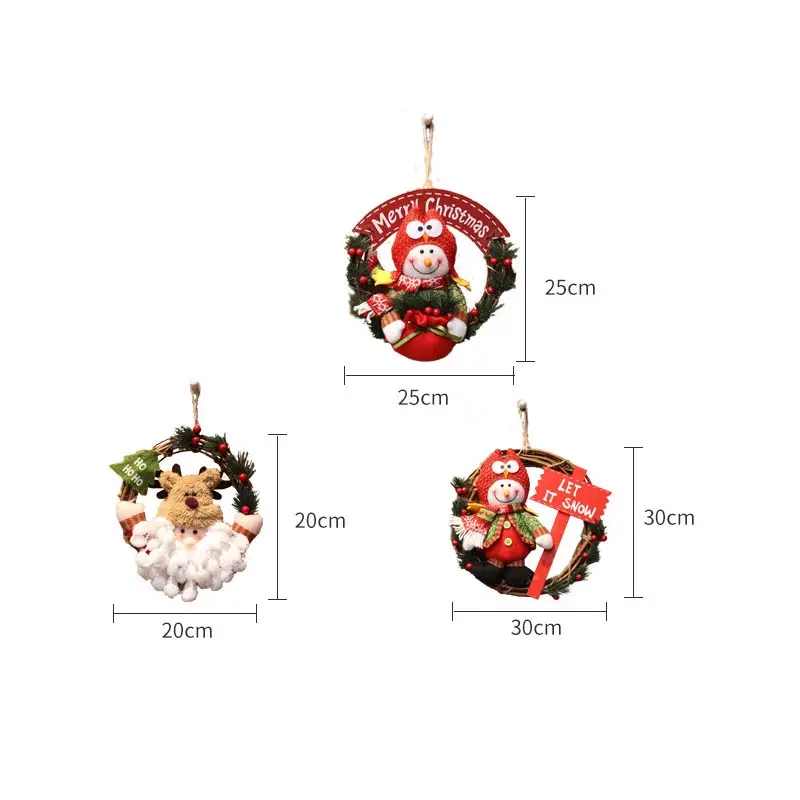 Лось Снеговик Ротанговый круг Рождественский цветочный венок Торговый центр