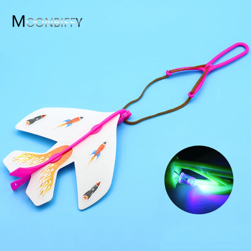 

New Foam LED Airplane Toy Kids Light Catapult Airplane Toy Launcher DIY Sling Glider Plane Kids Education Gift Toy Sports