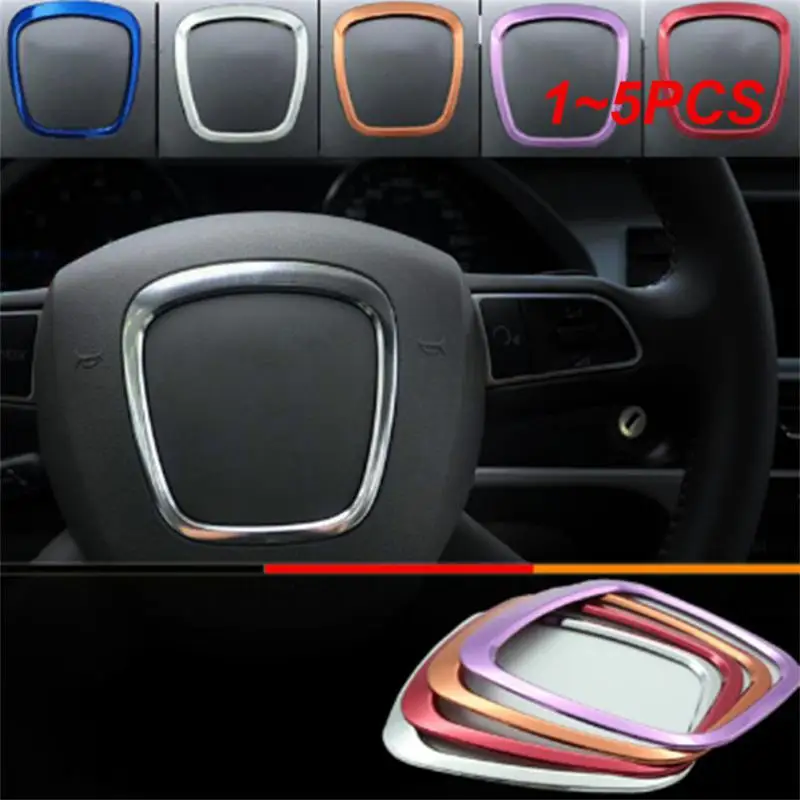 

1~5PCS Chrome Car Styling Steering Wheel Center Logo Covers Stickers Trim for A3 8P S3 A4 B6 B7 A5 A6 Q5 Q7 Interior