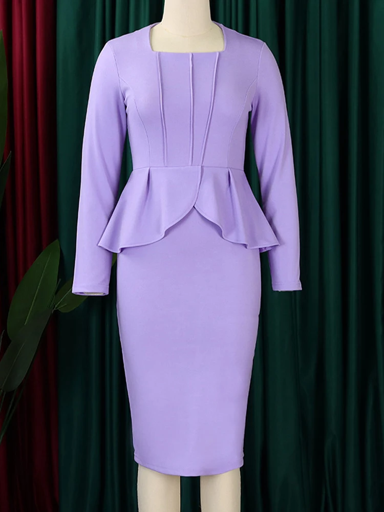 FairyShely 2024 однотонное клубное платье больших размеров женское большое с длинным