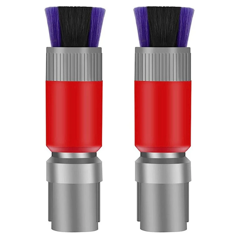 

2 Piece Traceless Dust Removal Soft Brush Head Gray & Red Plastic Suitable For Dyson Dyson V12 Vacuum Cleaner V7 V8 V10 V11 V15