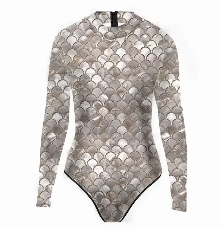 Женский цельный купальник-русалка с рыбьей чешуей и 3D принтом бикини для