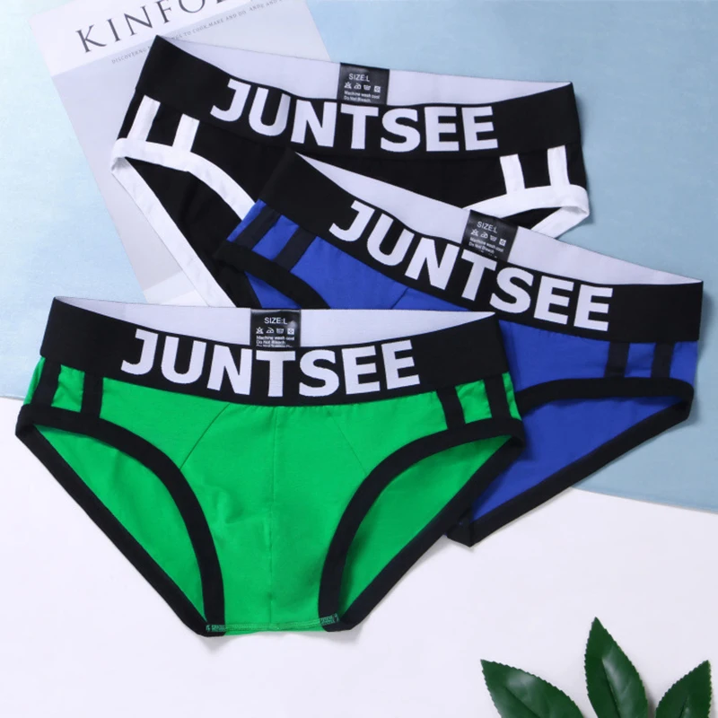 FK 3pcs Men's Underwear Cotton Simple Basic Men Briefs Color Matching Panties Large size Breathable Male Personality Underpants